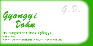 gyongyi dohm business card